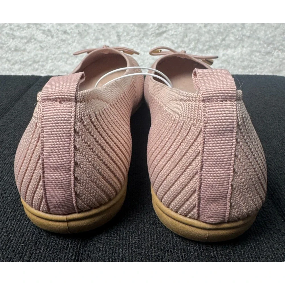 Chinese Laundry Light Baby Pink Knitted Ballet Flats w/Bow Detail-Size 6.5W WIDE